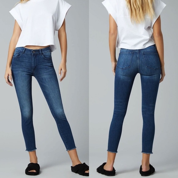 NEW DL1961 Florence Mid Rise Instasculpt Skinny Jeans in Stranded Dark Blue - Picture 1 of 10